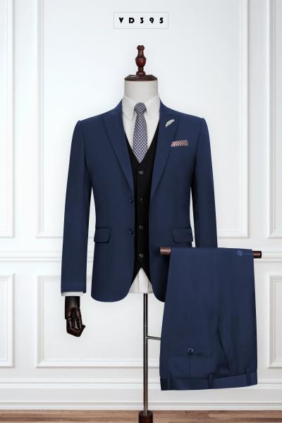 Bộ Vest Nam Xanh Đen Basic Form Body 395